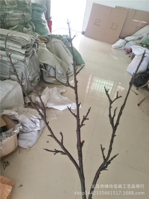 厂家直销仿真花枝头 1米三叉樱花枝 仿真樱花枝杆配件大量批发